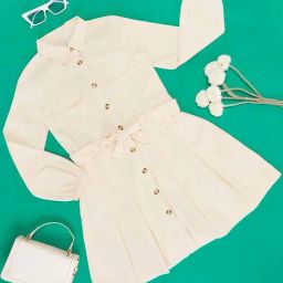 Pantaloons Junior Kids White Regular Fit Full Sleeves Dress-image-78