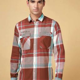 SF Jeans by Pantaloons Multicolor Slim Fit Check Shirt-picture-41