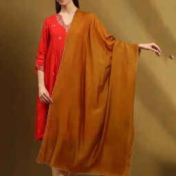 Biba Brown Solid Dupatta-picture-14