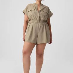 GAP Khaki Relaxed Fit Solid Playsuit-image-9