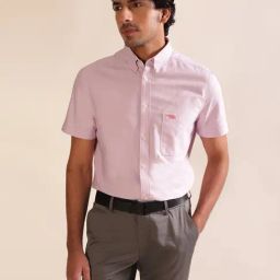 ANDAMEN Light Violet Regular Fit Cotton Shirt-picture-24