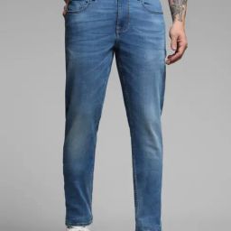 Jack & Jones Blue Cotton Slim fit Denim Jeans-image-66