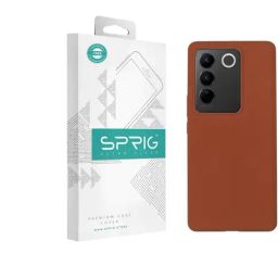 Sprig Liquid Silicone Back Cover for Vivo V27 Pro 5G (Brown)-image-67