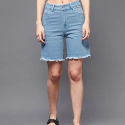 Miss Chase Blue Regular Fit Shorts-picture-47