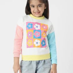 Nauti Nati Girls White Cotton Printed Regular Fit Sweatshirt-picture-26