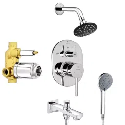 Enicet Brass Chrome Finish Diverter with Spout, Overhead Shower & Handshower, FE134SPH-picture-17