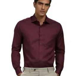 Louis Philippe Maroon Cotton Regular Fit Checks Shirt-picture-25