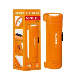 Halonix Mini Lite Rechargeable Emergency Light cum Pocket Flashlight Torch 1 W with USB Charging, Orange-26