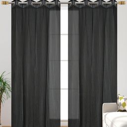 Galaxy Home Decor Black 2 Pieces Geometric Window Curtains-image-68