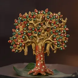 The Advitya Gold-Toned And Green Kalpavriksha Tree Religious Showpiece-image-18