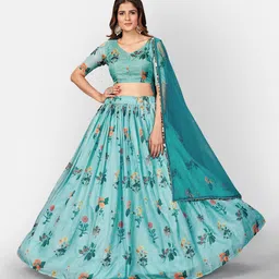 SHOPGARB Printed Semi-Stitched Lehenga & Unstitched Blouse With Dupatta-picture-13