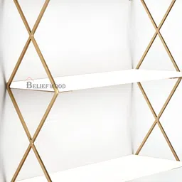BELIEF WOOD White & Beige Metal Shelve-15