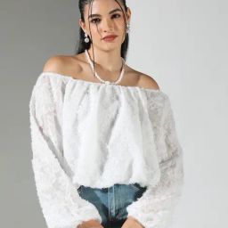 Showoff White Regular Fit Top Wth Necklace-picture-31