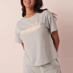 La Vie En Rose Grey Printed T-Shirt-picture-12