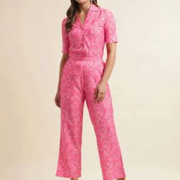 SELVIA Pink & White Printed Co-ord Set-image-88
