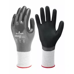 Showa Duracoil Grey HPPE Polyester Cut Resistant Work Gloves Size 8 Nitrile Foam Coating, SHO5773-picture-21