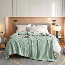 Florida Sherpa Green Flannel 300 GSM Double Bed Blanket-image-58