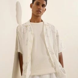 Nuon by Westside Off-White Printed Relaxed-Fit Cotton-Blend Shirt-image-53