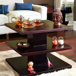 Ikiriya Red 3 Layered Square Shaped Sheesham Wooden Accent Coffee Table-18