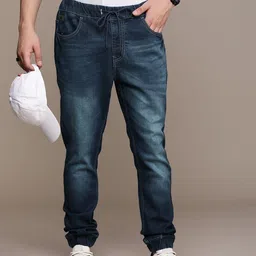 WROGN Men Mid Rise Jogger Light Fade Stretchable Jeans-image-31