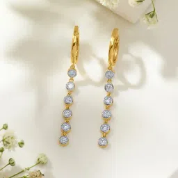 P.N.Gadgil Jewellers 14KT Yellow Gold and Diamond Dangler Earring for Women-image-85