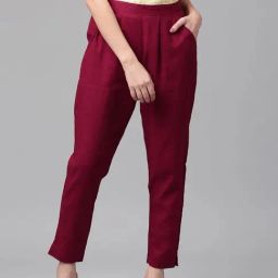 Jaipur Kurti Maroon Solid Pants-picture-45