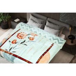Florida Glamorous Aqua 1000 GSM Mink Fur Double Bed Blanket-picture-23