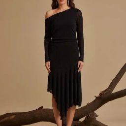 Kazo Black Embellished Midi Dress-image-33