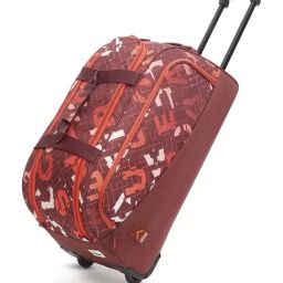Uppercase Grid Maroon Printed Medium Duffle Trolley Bag-46