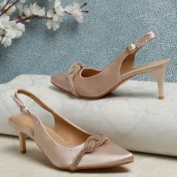 Flat N Heels Women's Beige Back Strap Stilettos-image-19