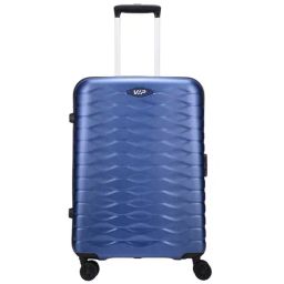 VIP Crusade Metallic Navy Blue Textured Hard Medium Trolley Bag - 28 Cm-image-57