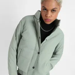Campus Sutra Green Regular Fit Jacket-image-12