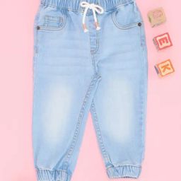 Pantaloons Baby Boys Blue Cotton Blend Solid Jeans-picture-2