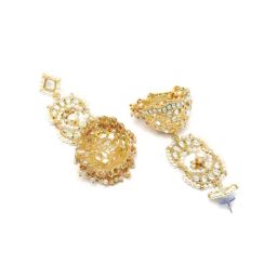 Karatcart Gold-Plated Kundan Jhumki Earrings for Women image 5