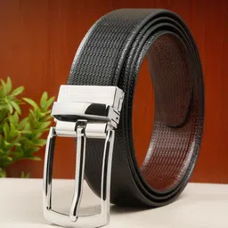 Teakwood Leathers Men Textured Leather Reversible Formal Belt-picture-54