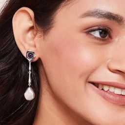 Fabindia 92.5 Silver Danglers Earrings for Women-image-85