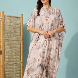 The Kaftan Company Purple Printed Kaftan-image-97