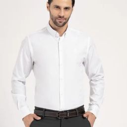 Red Tape White Solid Relaxed Fit Shirt-picture-23