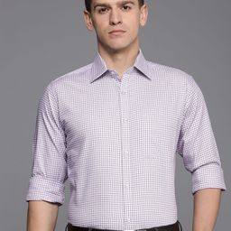 Raymond Men Slim Fit Micro Checks Pure Cotton Formal Shirt-image-29
