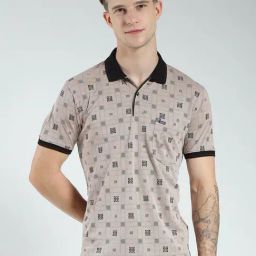 Monte Carlo Beige Regular Fit Printed T-Shirt-image-67