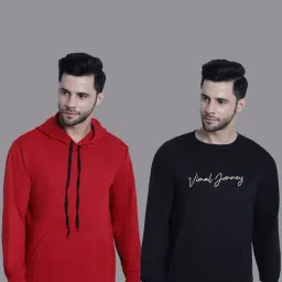 Vimal Jonney Red & Black Regular Fit Printed Sweatshirt - Pack of 2-picture-6