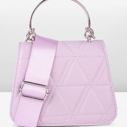 Fastrack Self Design Structured Satchel with Quilted Detail-12