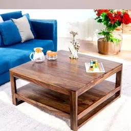Ikiriya Coffee Brown Square Shaped Sheesham Wooden Contemporary Coffee Table-image-15