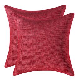 Kuber Industries Maroon Set of 2 Square Cushion Covers-52