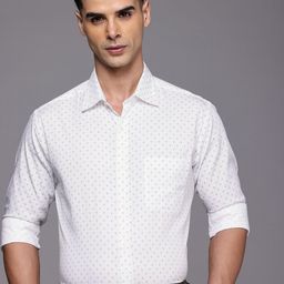Raymond Slim Fit Geometric Printed Pure Cotton Formal Shirt-image-96