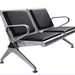 Ergonomica M-1 2 Seater Mild Steel with Chrome Finish Waiting /Reception chair with Cushion, Black-image-67