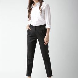 Mast & Harbour Women Black Formal Trousers-image-45