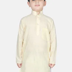 SG YUVRAJ Boys Lime Green Solid Straight Kurta-14