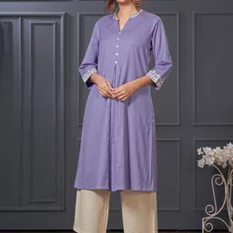 BulBul Hazel Women Ethnic Motifs Embroidered Pure Cotton A-Line Kurta with Palazzos-picture-31