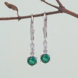 Ornate Jewels 92.5 Sterling Silver Emerald Earrings for Women-image-87